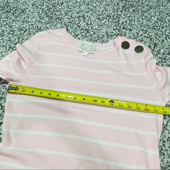 SAIL TO SABLE STRIPE KNIT DRESS PINK WHITE COASTAL SUMMER RESORT PREPPY PASTEL - Picture 9 of 11